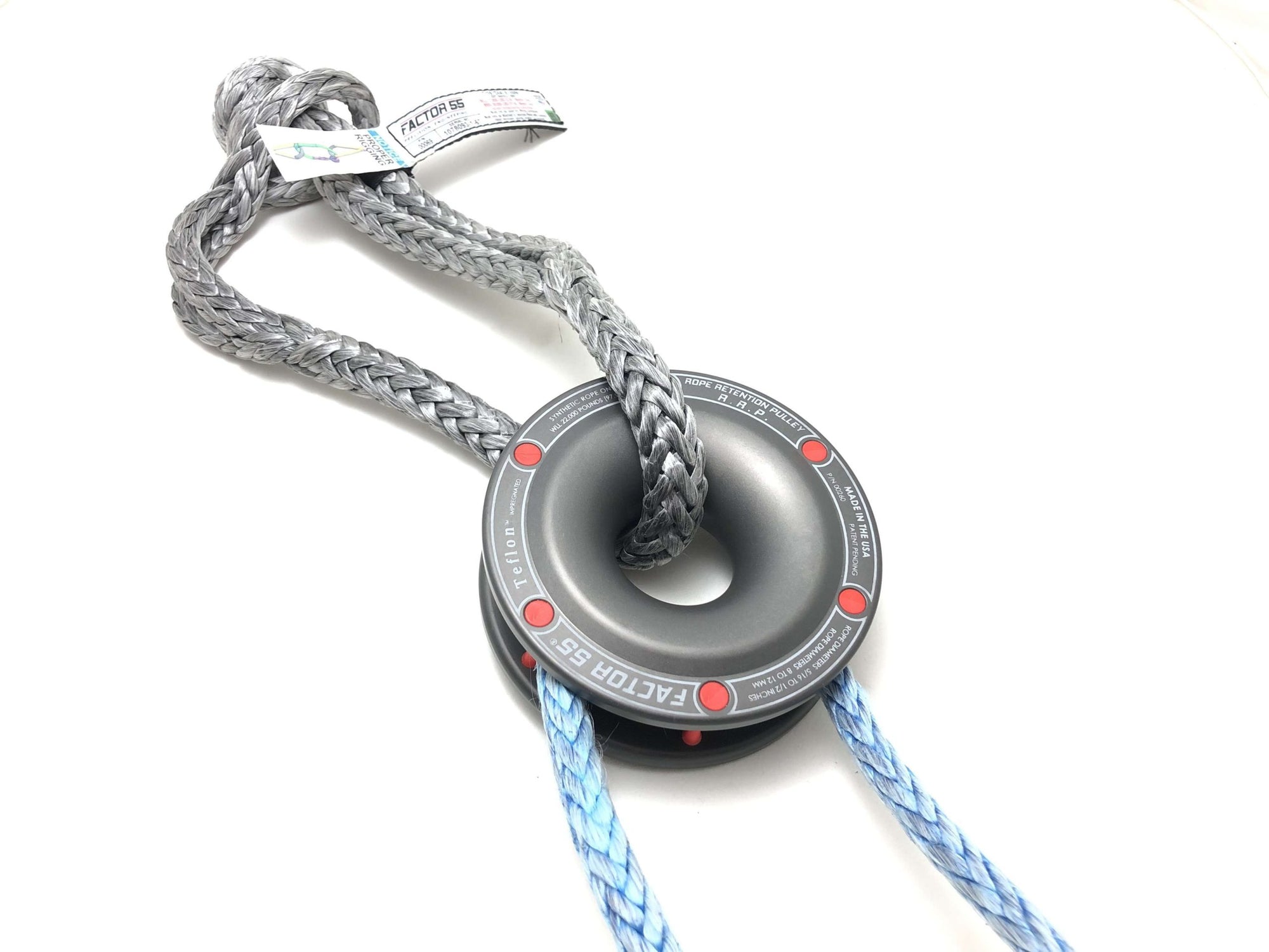 Factor 55 Rope Retention Pulley and Soft Shackle available at TreadHeadGarage
